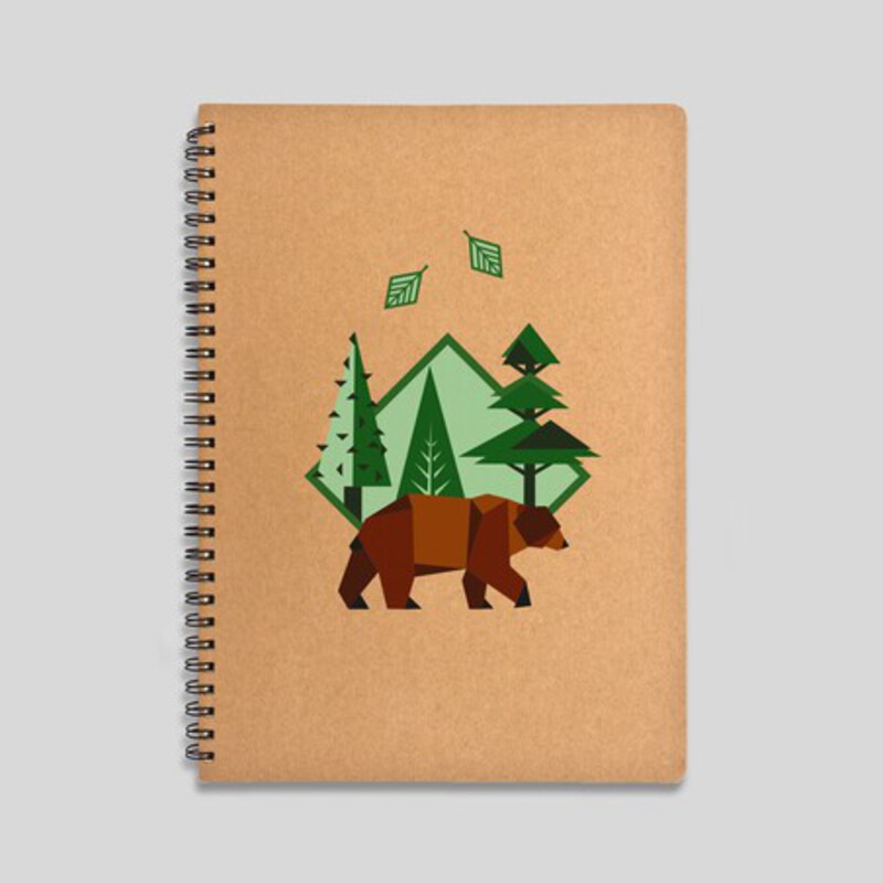 Bear and trees notebook design