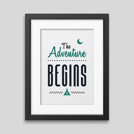 Adventure begins framed poster art